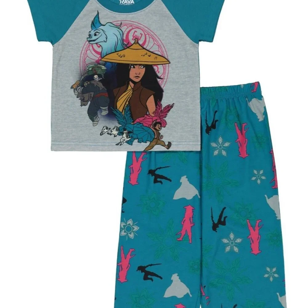 Raya & The Last Dragon Pajama Set Girls 3T Incl. Dyan a stuffed Ongi monkey